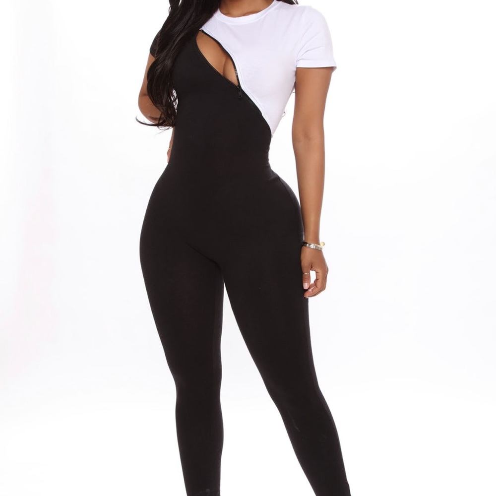 Built in comfort color block jumpsuit